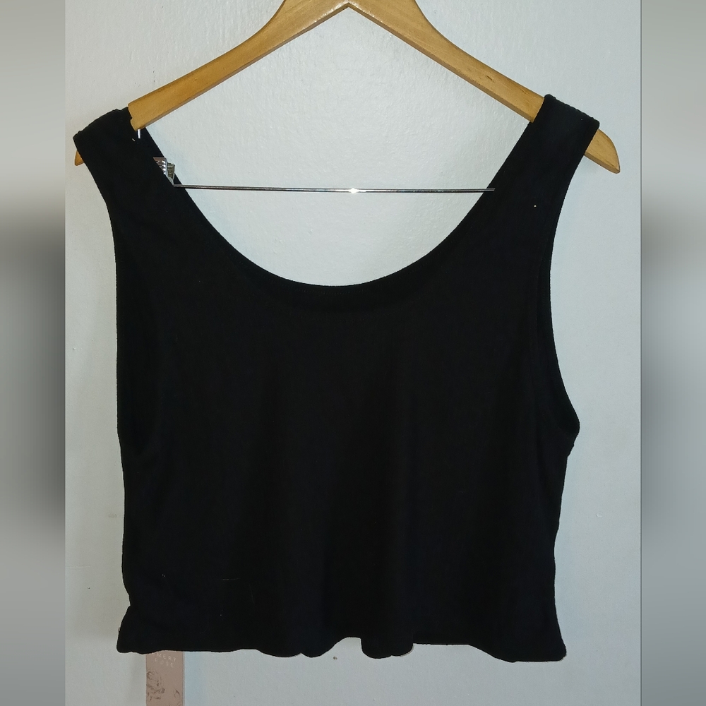 Black Crop Tank Top Sleeveless
